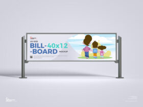 US Size 40×12 ft Billboard Free Mockup