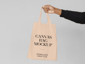 Canvas Bag with Hand Free Mockup