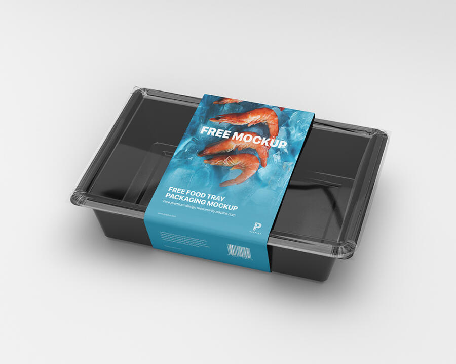 Free Food Tray Packaging Mockup