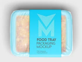 Free Food Tray Packaging Mockup