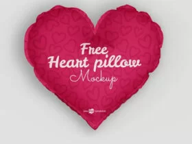 Free Heart Pillow Mockup Set