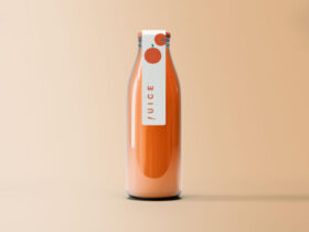 Labeled Juice Bottle Free Mockup