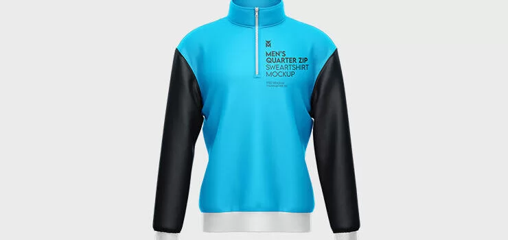 Men’s Quarter Zip Sweatshirt Free Mockup