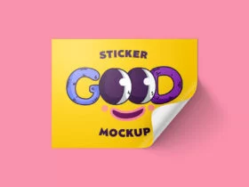Rectangle Stickers Free Mockup