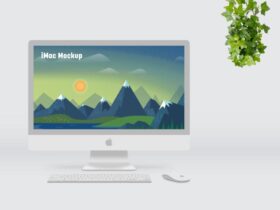 White iMac 2022 Free Mockup