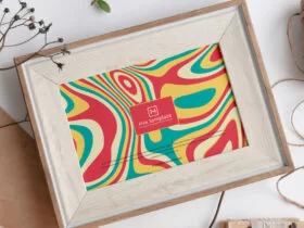 Free Artistic Wooden Frame Mockup