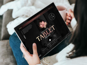 Free Person Holding Tablet Mockup