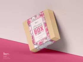 Free Premium Branding Craft Gift Box Mockup