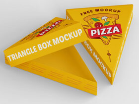 Free Triangle Pizza Box Mockup