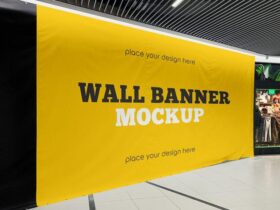 Horizontal Wall Banner Free Mockup