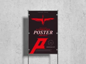 Sandwiched Metal Clasps Poster Free Mockup