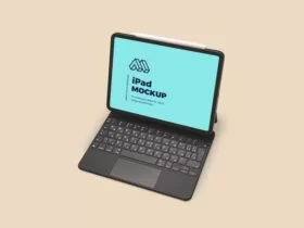 Standing iPad Free Mockup