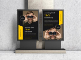 Two Advertising Stands 24×36 Poster Mockup