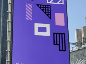 Big Vertical Billboard Free Mockup