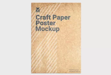 Craft Paper Poster Free Mockup