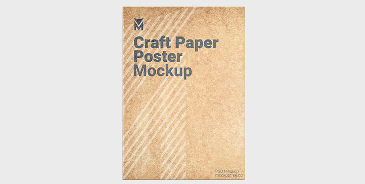 Craft Paper Poster Free Mockup