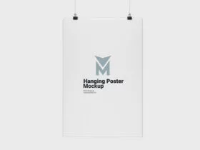 Free Hanging Poster Mockup