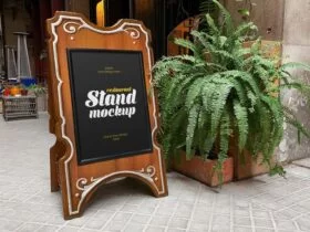 Free Restaurant Stand Mockup