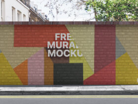 Free Street Mural Wall Mockup