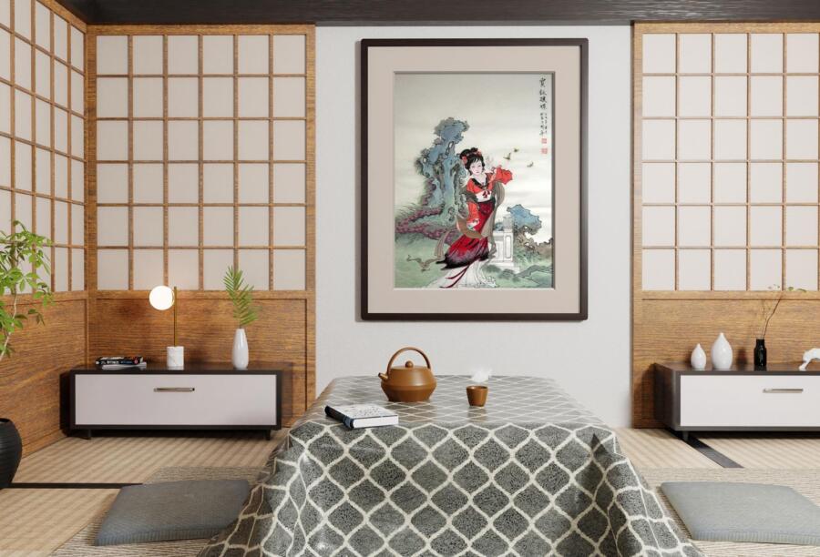 Guo Hua Painting Wall Frame Free Mockup