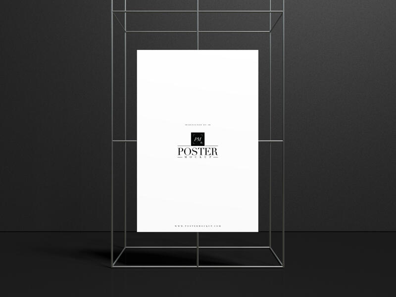 Metal Framed Advertising Poster Mockup