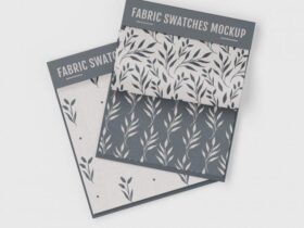 Realistic Fabric Swatches Mockup Set