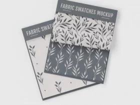 Realistic Fabric Swatches Mockup Set