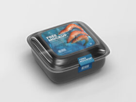 Disposable Food Container Free Mockup