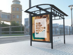 Free Bus Stop Poster Mockup