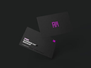 Free Dark Minimalist Business Card Mockup Set