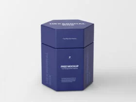 Free Hexagonal Box Mockup