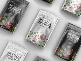 Free Metallic Doypack Mockup