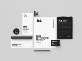 Isometric Stationery Free Mockup