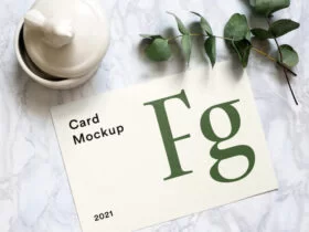 Paper Square Card Free Mockup