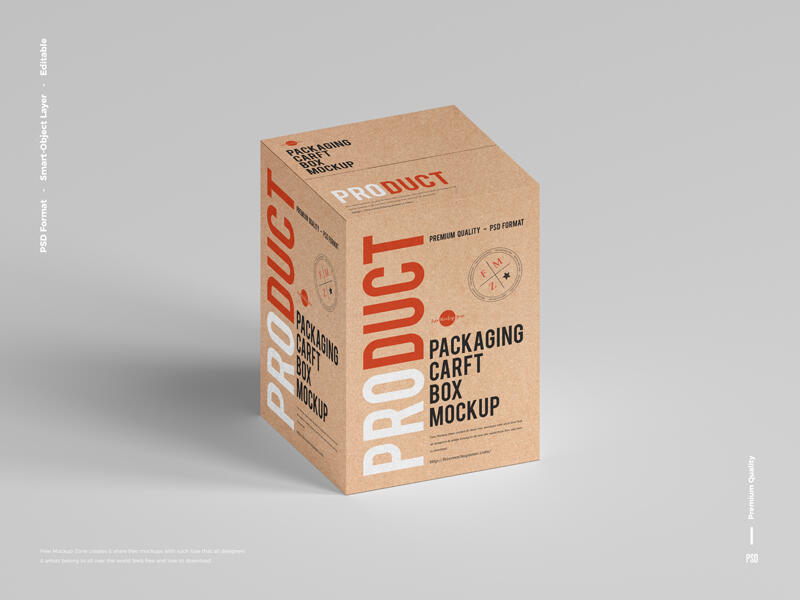 Product Packaging Craft Box Free Mockup