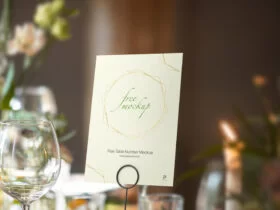 Table Number Free Mockup