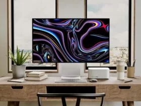Free Desk iMac Mockup Scene