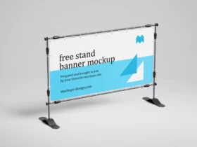 Free 200x100 cm Banner Stand Mockup