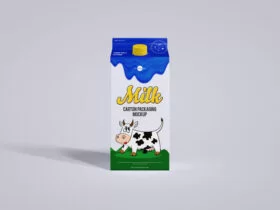 Free Packaging Milk Carton Mockup