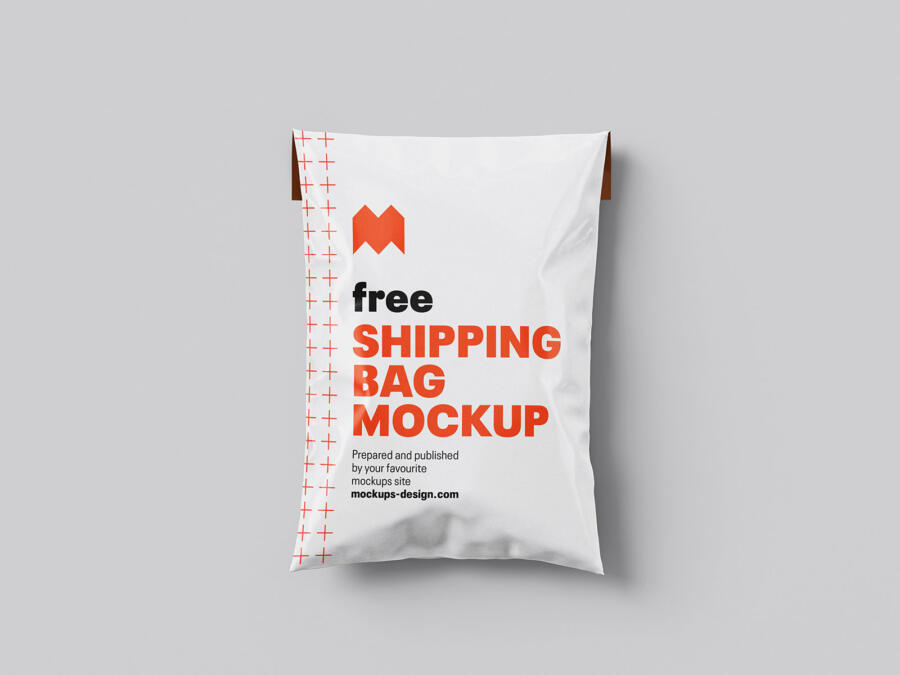 Free Plastic Shipping Bag Mockup Set