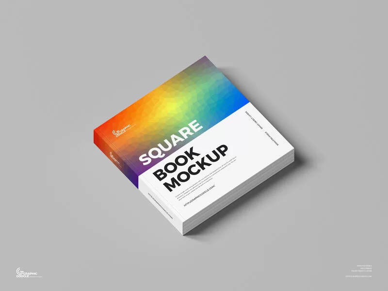 Free Square Book Mockup