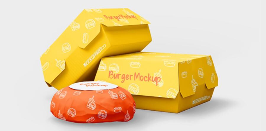 Burger Box Packaging Free Mockup