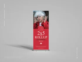 Free 2×5 Feet Rollup Standee Mockup