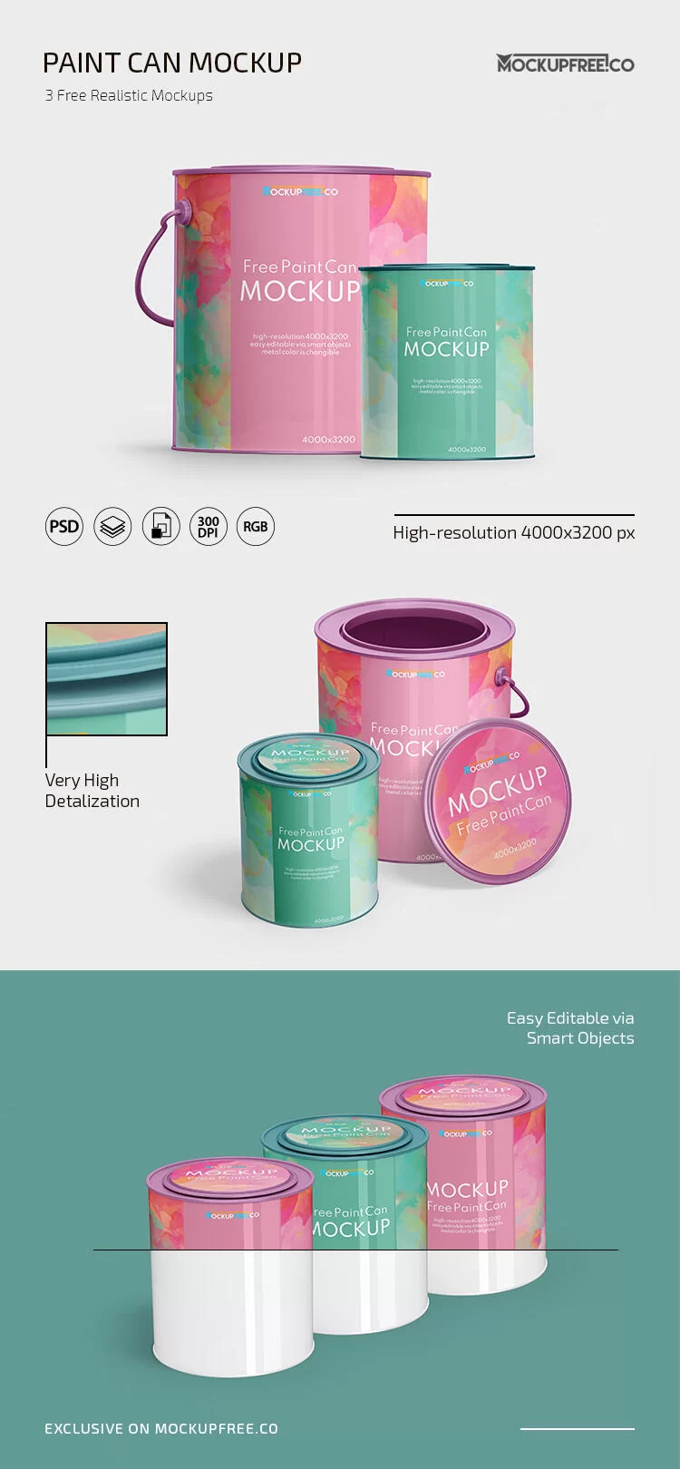 Free Paint Can Mockup