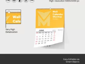 Free Wall Calendar Free Mockup Set
