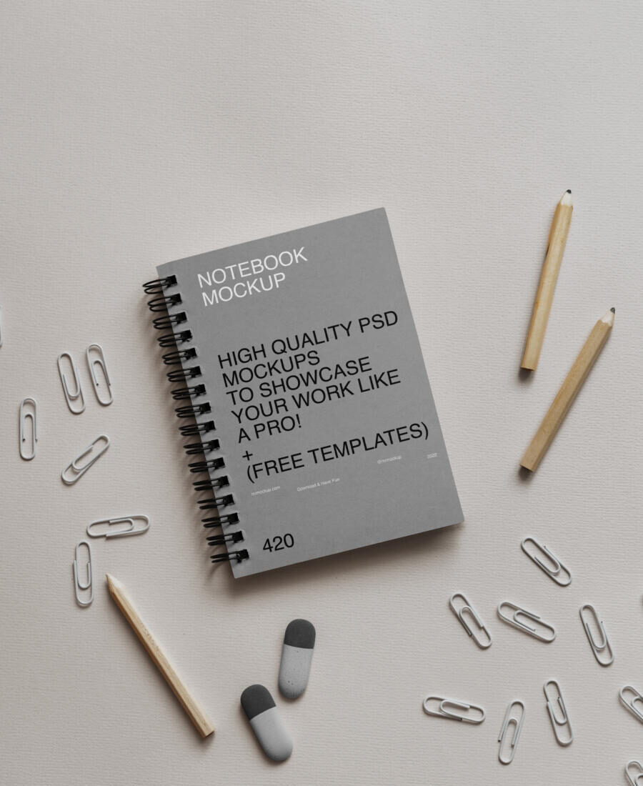 Simple Paper Notebook Free Mockup