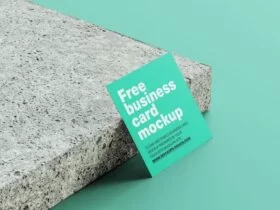 Square Business Card Free Mockup
