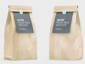 Free Paper Food Bag Mockup