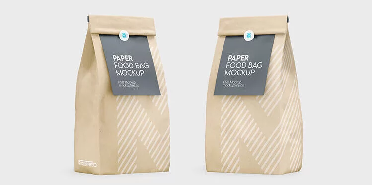 Free Paper Food Bag Mockup