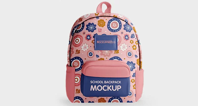 Free School Backpack Mockup